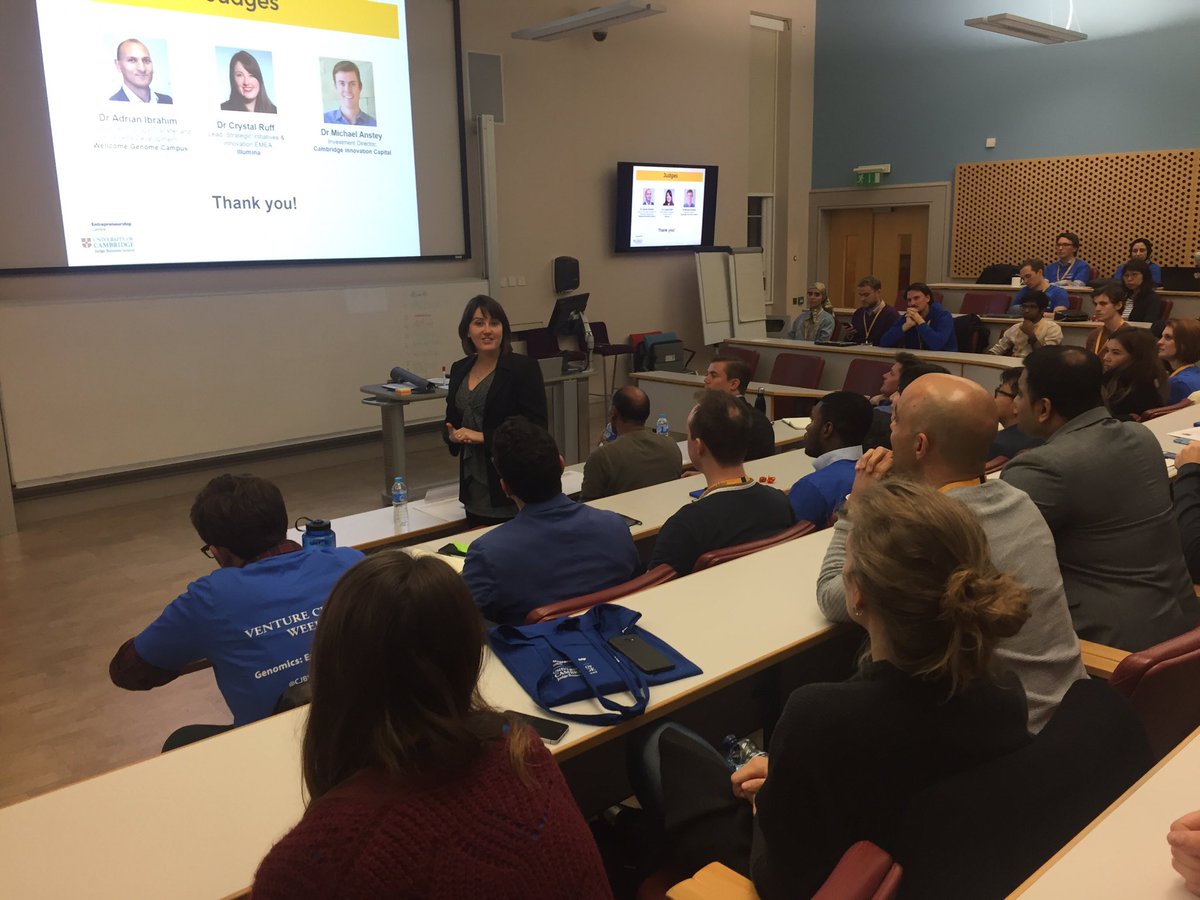 CJBS_VCW's tweet photo. . @DrCrystalRuff is our third judge this evening #CamVCW @illumina #genomics https://t.co/JN1NinnW8k