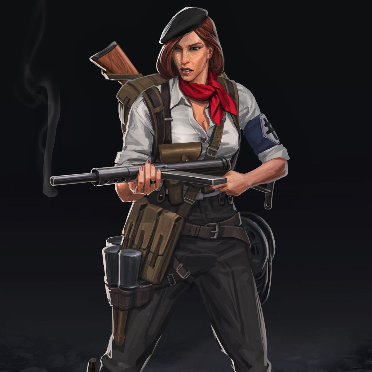 MythicGamesMG's tweet photo. Claudine has a score to settle and she's going to show the world that the French Resistance is as fierce as any fighters in the war! Join the fight at 2pm EST/7pm GMT/8pm CET on Kickstarter! #boardgames #miniatures #weirdwarII #kickstarter https://t.co/vaGFL2Mnp6