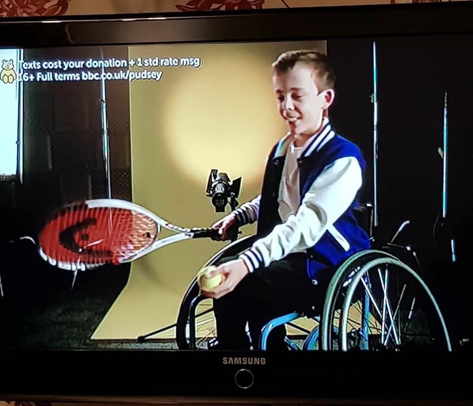 Gail98805093's tweet photo. ⁦@head_tennis⁩ ⁦@TennisFndation⁩ so proud of our son - Lucas - showing off his tennis skills on Children in Need !! https://t.co/pRYve5Qdln