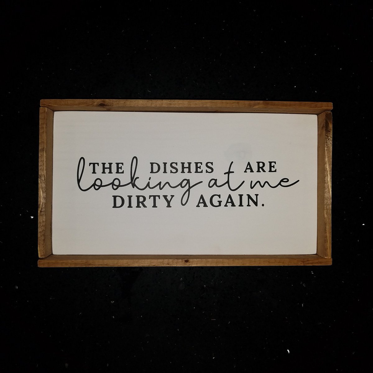erinnapoli's tweet photo. Makers created things in hopes that our followers will love them enough to want them in their home. I'm amazed at how well our 2018 Christmas line went over yesterday at the show. This kitchen sign was another sell out-who else feels this way about dishes? https://t.co/5AflEhlmv2 https://t.co/Yb7hZii3DG