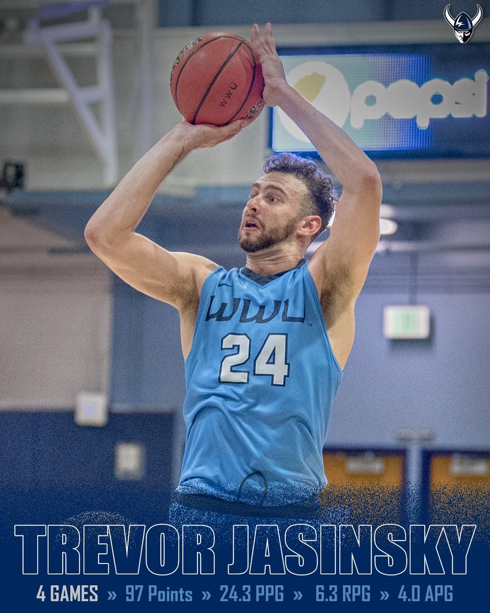 WWUAthletics's tweet photo. Mπ | Trevor Jasinsky of @WWUHoops is off to a great start to the season, scoring 20+ points in each of WWU's first four games of the season.
Β» 24.3 Points/Game
Β» 6.3 Rebounds/Game
Β» 4.0 Assists/Game
#VikingNotes https://t.co/IdKPeQc2VQ