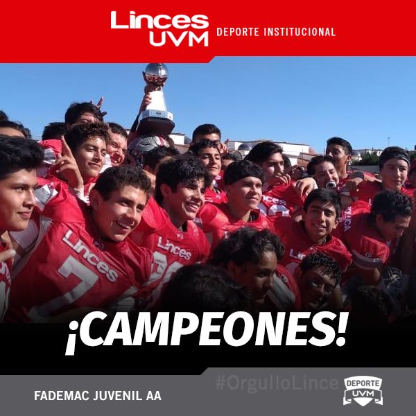 Ernesto_RiveraR's tweet photo. ¡@Linces_toluca bicampeón 2018 de Juvenil AA de @FADEMACoficial, 26-13 a Osos Colegio Americano! ¡Bien jugado! @UVMMEXICO #OrgulloLince🏈🏆 https://t.co/jBflA4ltxb
