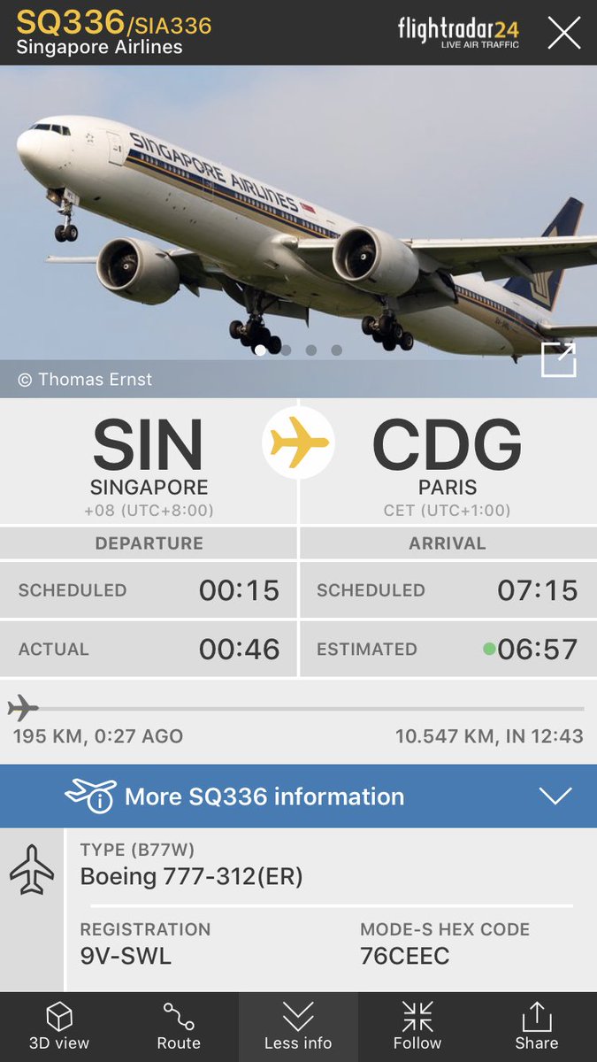 FlightIntl's tweet photo. Singapore Airlines flight #SQ336 from Singapore to Paris (CDG) has declared a general emergency https://t.co/tEFNSuPzuQ https://t.co/M59Q0KUA7R