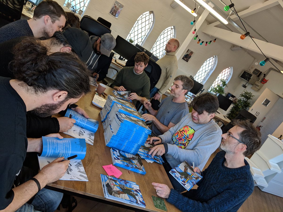 OffComic's tweet photo. Signing all the books!! If you backed us on Kickstarter expect yours soon!! https://t.co/BZc8eAbFQh