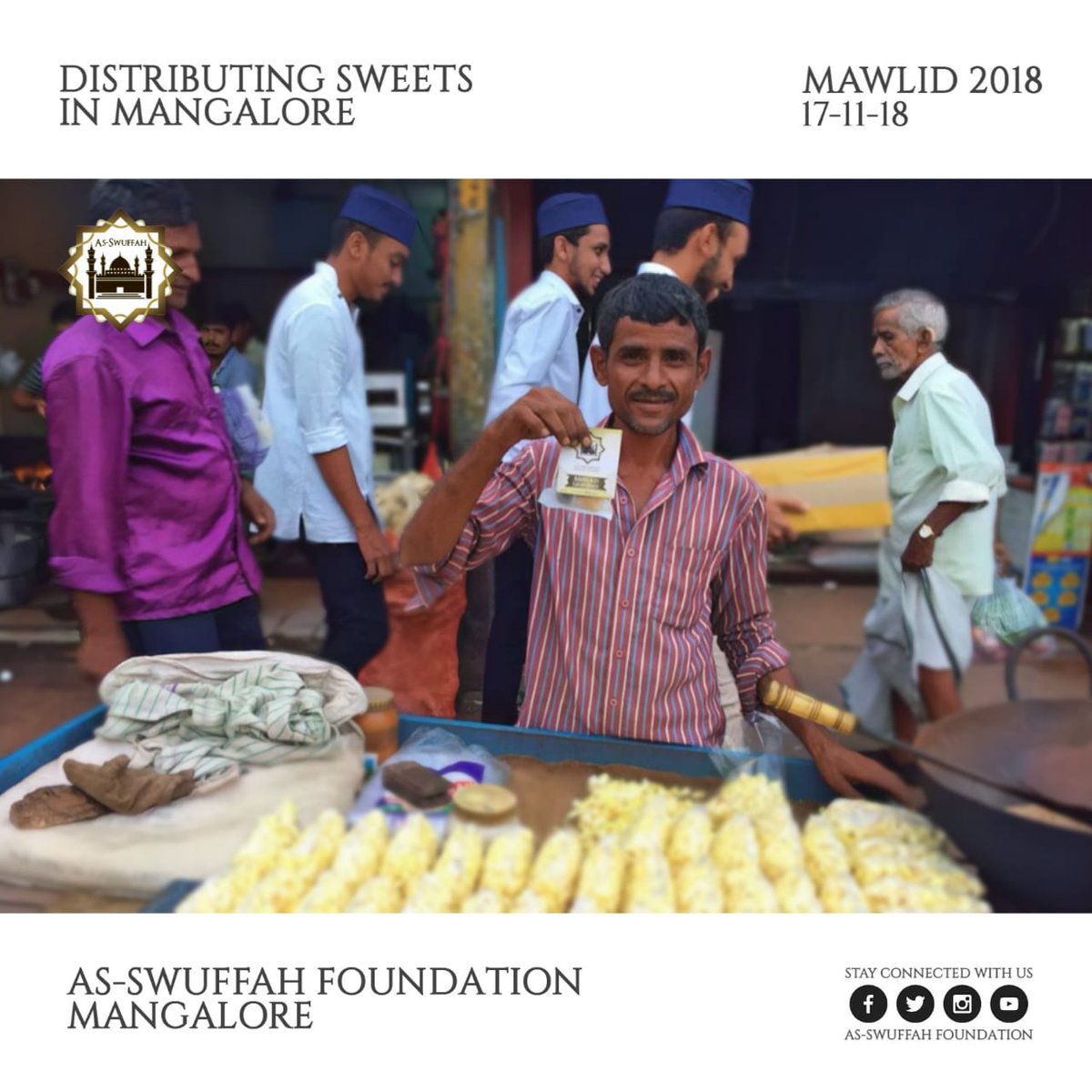IDC_Mangalore's tweet photo. Love isn't taught through argumentation. It is gently poured into hearts through Muhammadan character. ﷺ

As-swuffah foundation as a part of blessed milad celebration distributed sweets packs with message of peace love and teachings of the beloved ﷺ.
#mawlid #love https://t.co/9VTFGy03mA