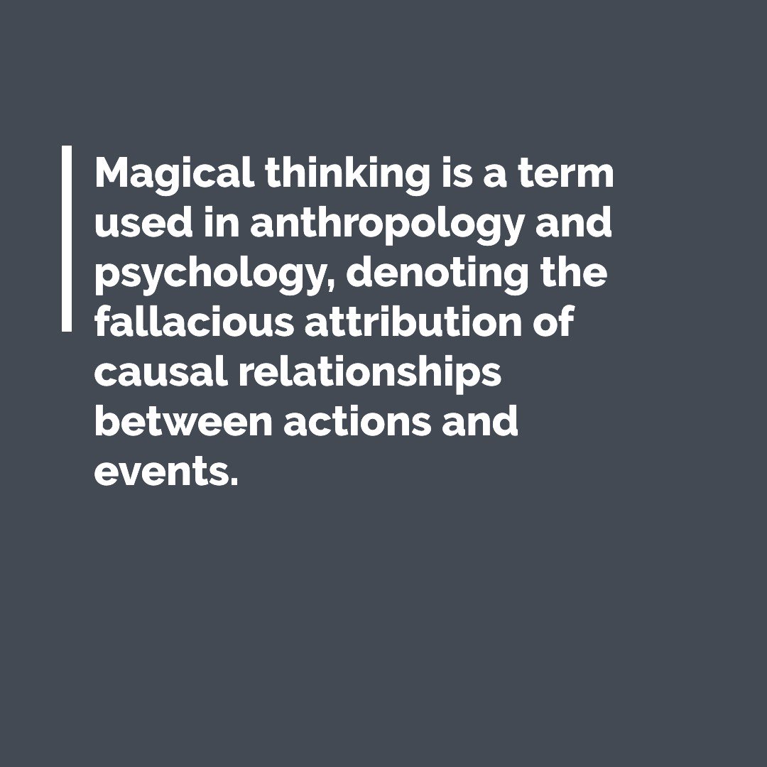 SearchUNIV's tweet image. Magical thinking is a term used in anthropology and psychology, denoting the fallacious attribution of causal relationships between actions and events. #nyit120 #crapdetection