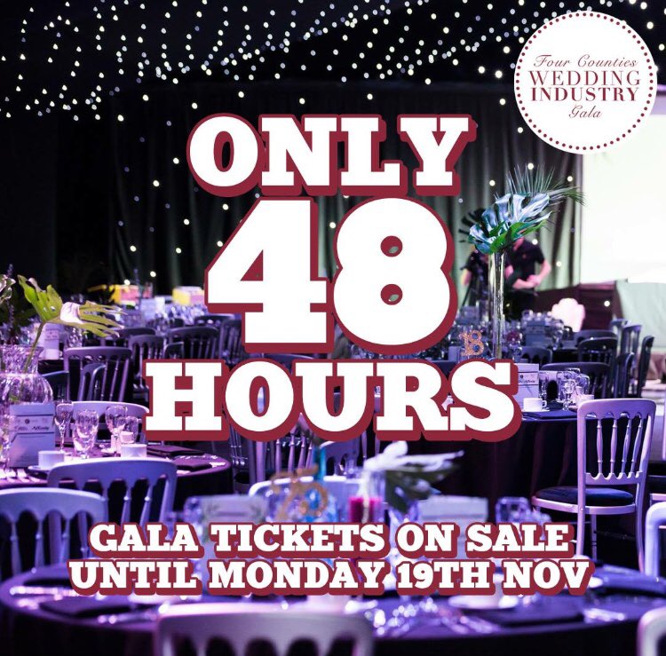 Have you got yours?! #weddingawards #industrygala 4countiesweddingawards.co.uk/gala-2018-tick…