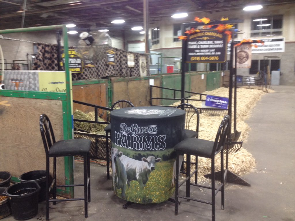 FDeGurse's tweet photo. All settled in Regina for the week at the Agribition! Our heifer DeGurse Francesca 6F sells in the sale,.. Stop by and take a look! https://t.co/wuzb550Va7