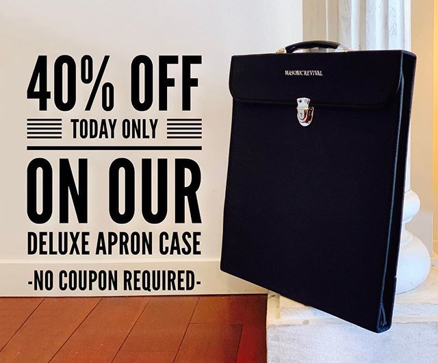 masonicrevival's tweet photo. TODAY ONLY!
40% off on our Deluxe Apron Case!
Get yours at: https://t.co/PL64aA20Bf https://t.co/fBcHIh6ZxU