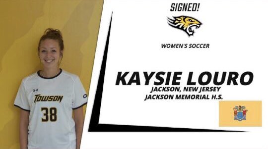 PShoregirls's tweet photo. Congratulations  to PDA Shore Revolution 2000G player, Kaysie Louro. Kaysie will be continuing her education and soccer career at Towson University in 2019!! #NLIsigningday @PDAGirlsSoccer @Towson_WSOC https://t.co/wg92UyX48x