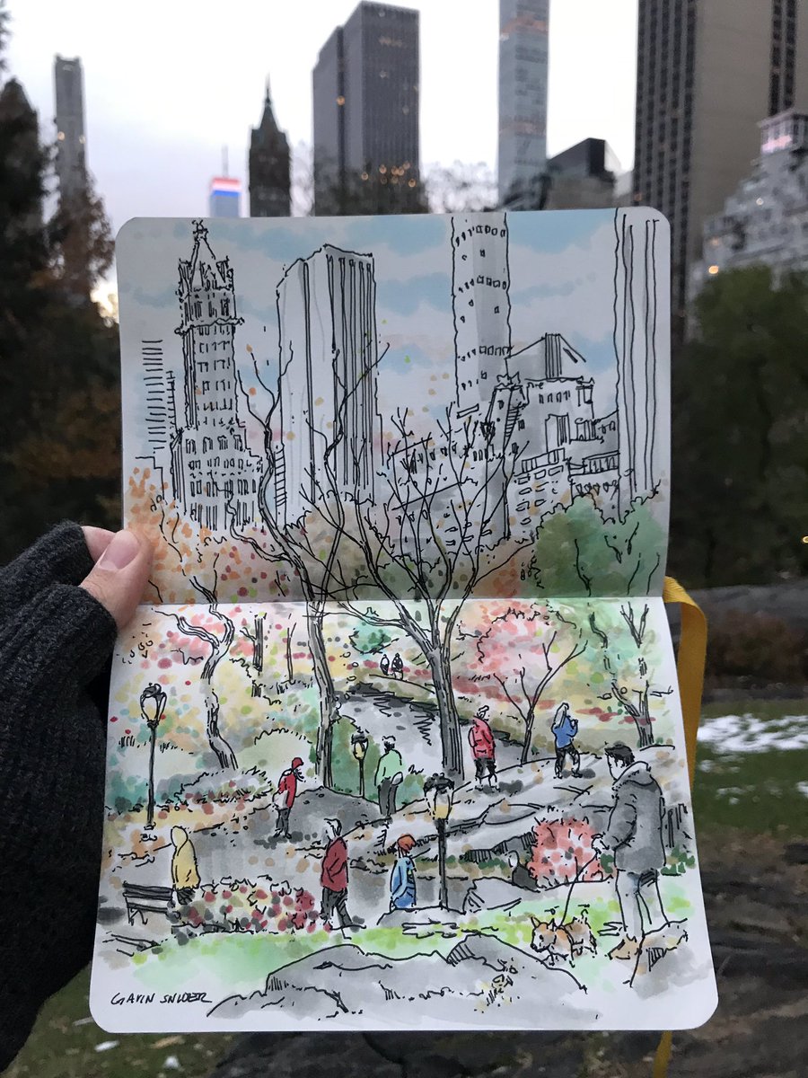 Autumn makes a comeback at Central Park. 
#DrawNYC #centralpark #inkdrawing #urbansketchers #illustration #centralparknyc #autumninnewyork #fallfornyc