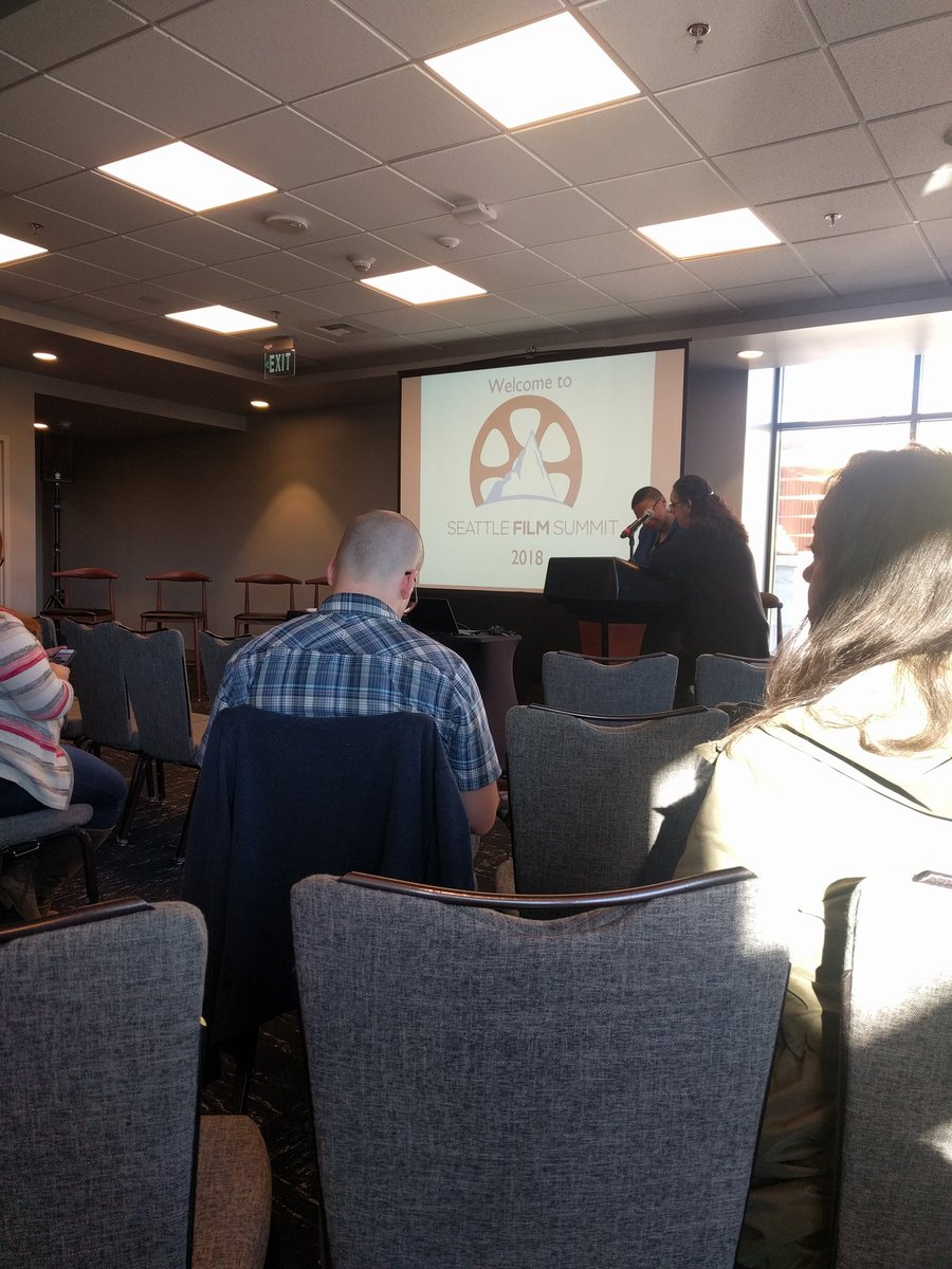 AllThingsIDo's tweet photo. At #SFS2018 nice and early, waiting for the Inception to Production panel to begin π #filmmaking #SeattleFilmSummit https://t.co/NB4GWVUxob