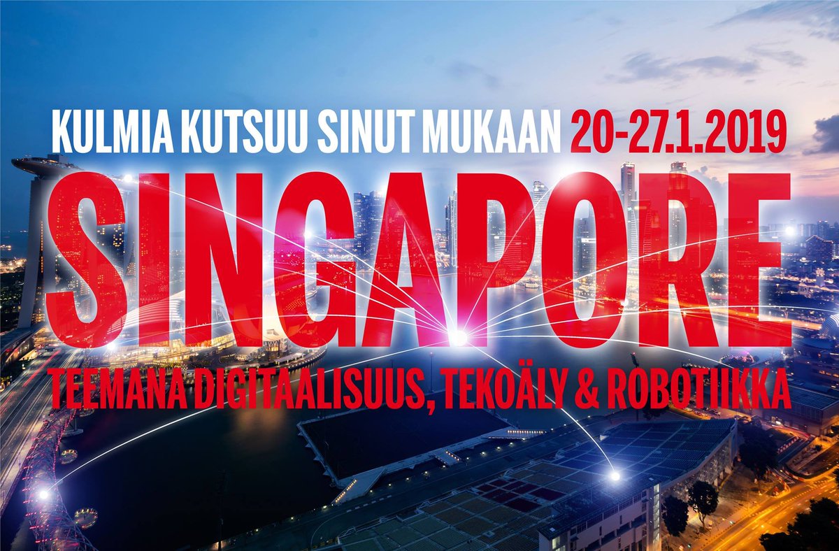Lähde mukaan opintomatkalle Singaporeen! Minäkin lähden! kulmia.fi/singapore #tekoäly #AI #robotiikka #robotti #digi #digitaalisuus #opintomatka