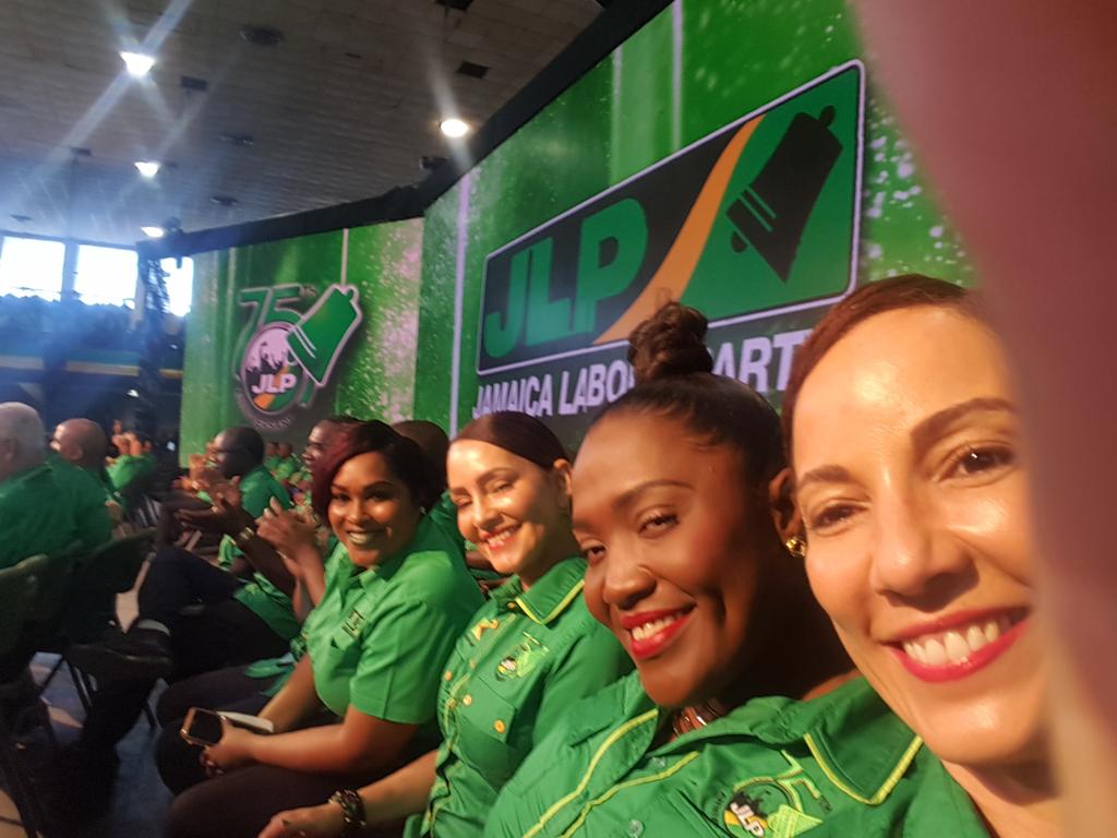 kaminajsmith's tweet photo. With @Kerensia_M @annmarievazja and #MitsyHudson at #JLPConference75 vibes sweet!!! https://t.co/yQBUzvbUxi