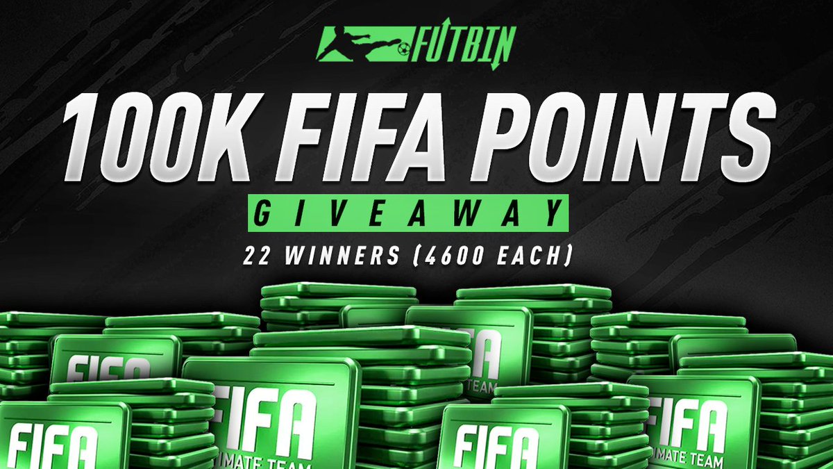 FUTBIN Black Friday #FIFA19 #Giveaway:
22 x 4600 FIFA Points for PS4/XONE/PC
RT+FOLLOW TO ENTER.
Winners will be drawn on BF - November 23rd!
