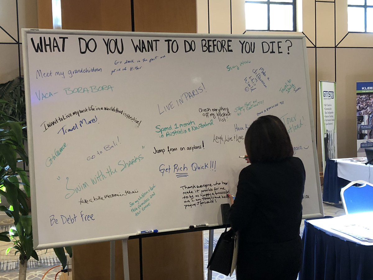 SmartMtgsJT's tweet image. @BenNemtin asked #meetingprofs at #CMPConclave2018 one simple question: What do you want to do before you die? Writing down the answer to that question-and sharing it with others-is the first step to making the impossible possible. Not giving up is important, too. #meetsmart