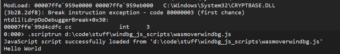 windbgtips's tweet image. The #ChakraCore library embedded in #WinDbg Preview exposes most of #EcmaScript6 features to the debugger. In your JS scripts, it is possible to use generators, spread operators, block-scoped variables/functions.
Also it allows to run #WebAssembly code inside your debugger ☺