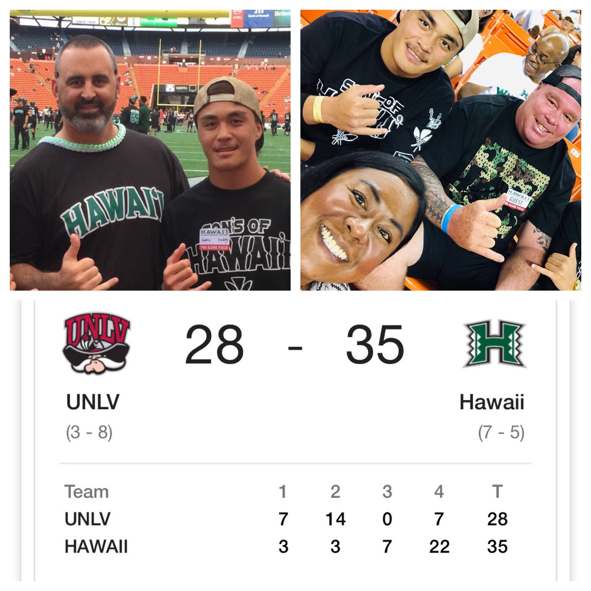 HuddyKawelo's tweet photo. What a great game and a W! Thanks for the warm hospitality and having my family and I. It was a great unofficial visit, impressive win, and I had a great time! @NickRolovich https://t.co/dJJgyDZzAT