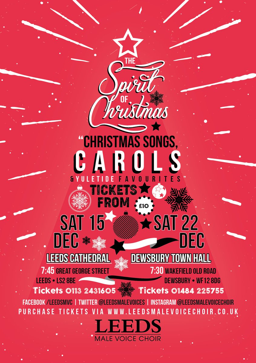 LeedsMaleVoices's tweet photo. There’s just 36 days until #TheSpiritOfChristmas at @DewsburyTownHll @KirkleesTownHls on 22 December with #HorburySingers. All your favourite festive carols &amp; hits! Tickets via https://t.co/6cwHQxEFGy #Dewsbury #Huddersfield #Cleckheaton #Batley #Christmas #Kirklees https://t.co/JnpWlwzQkP