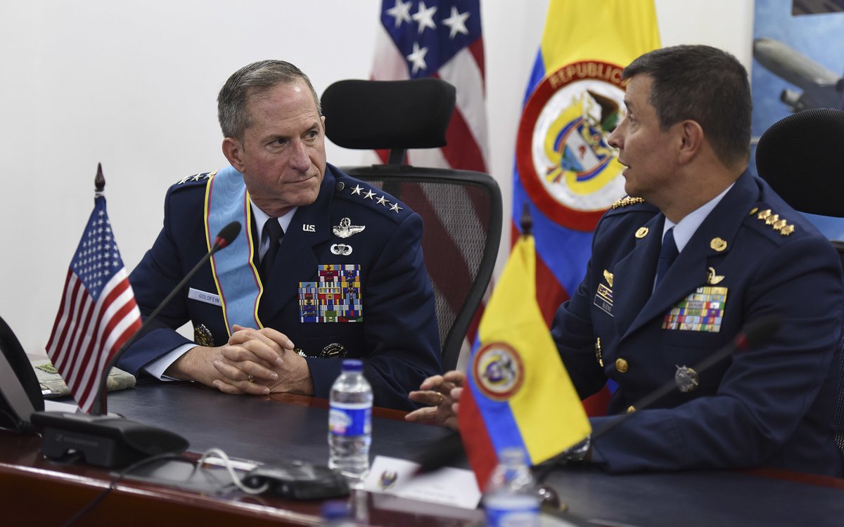 GenDaveGoldfein's tweet photo. Our recent #USAF trip to Colombia is symbolic of our Nation's #EnduringPromise of friendship, partnership &amp; solidarity with the region. As our #NationalSecurityStrategy states, we cannot win without partners &amp; I am excited about what our countries can do together in the future. https://t.co/uxOesZRdPU