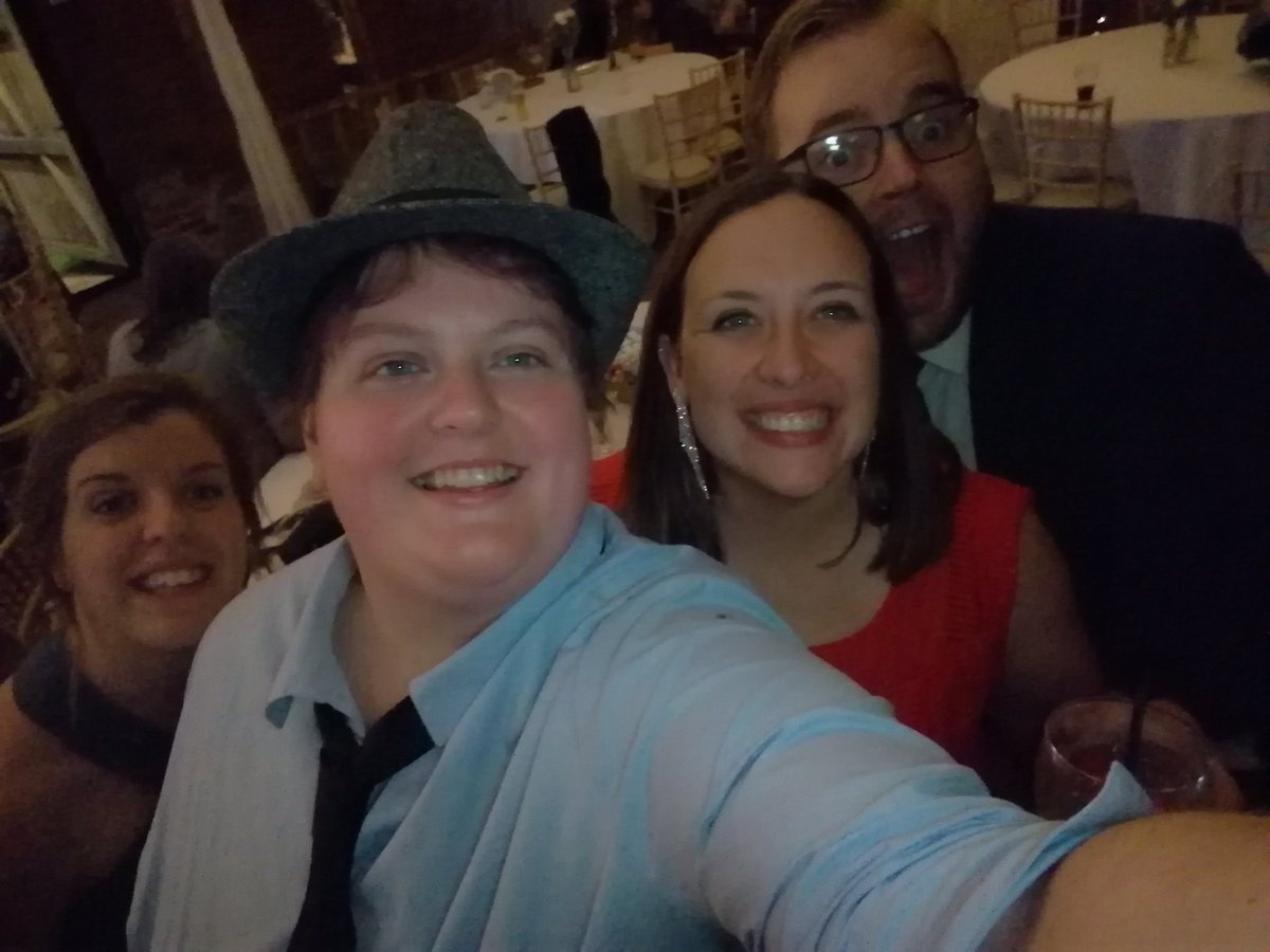 mylifetolead's tweet photo. Great night at Sarah and Andrew's wedding! I acquired a hat 🎩😊🎉💒

#wedding #shirtandtie #hat #friends #schoolchums #lainsbarn #congrats https://t.co/3DfT2BbdDI