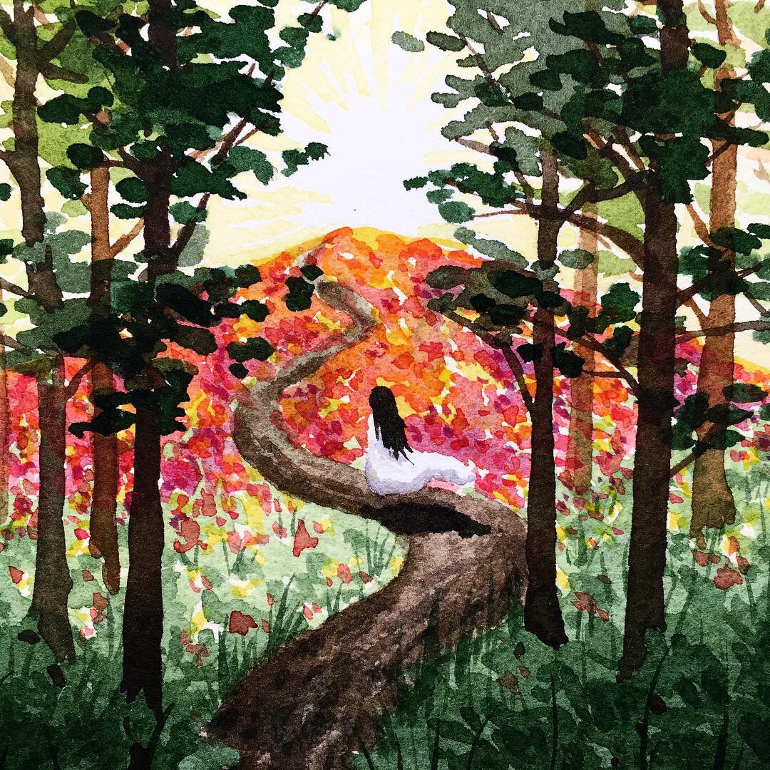 KunstiKeks's tweet photo. Ghost~
#artwork #watercolorpainting #watercolor #painting #forest #ghost #fantasyart #landscape #folktaleweek #folktaleweek2018 https://t.co/hP9XJosyJu