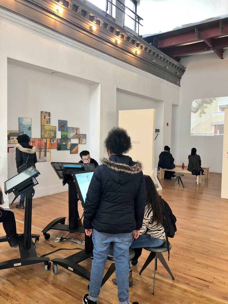 PMorganPHL's tweet photo. Final day for #adreamdeferredphl exhibit. It brought people together using art &amp; tech to explore the history of #Philly’s neighborhoods. #KnightCities https://t.co/he9e9D0Cc2