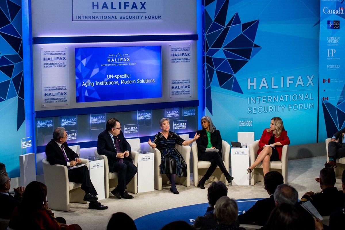 Gottemoeller's tweet photo. For the lessons of history to be learned, they must be embedded in institutions. Important message about the enduring importance of international cooperation at #HISF2018. I was proud to explain how @NATO is adapting to keep our people safe. https://t.co/nDCAfEjWN2