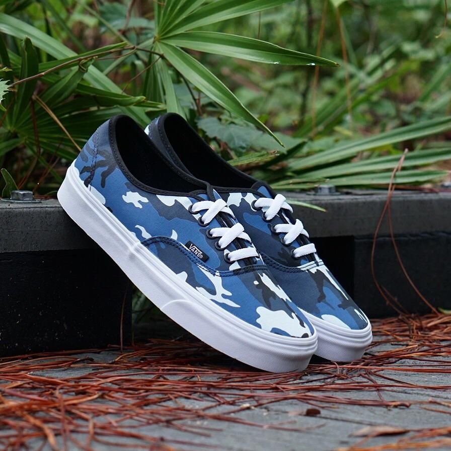 camo vans blue