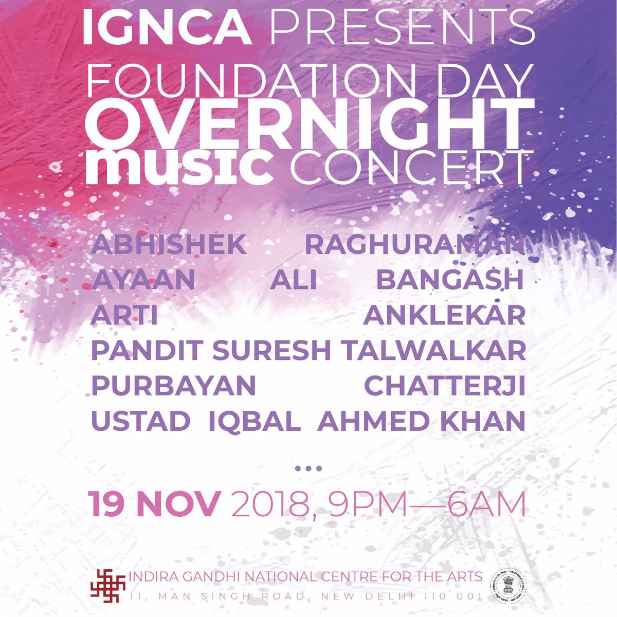 AyaanAliBangash's tweet photo. Performing tonight for for 'IGNCA Foundation Day Overnight Music Concert at 10.30pm!! 
 #MusicAllNight #ClassicalMusic #Delhi @igncakd @MinOfCultureGoI https://t.co/DmYkum3osb