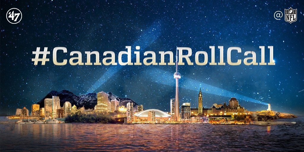 NFLCanada's tweet photo. #CanadianRollCall Time! ⏰🇨🇦 
 
Let us know where you'll be watching #MINvsCHI from using #CanadianRollCall for your chance to win a $50 @47 gift card!🎁
 
#SNF | #LetYourYouOut
 
Shop: https://t.co/ubNNCUqhxN    
Rules: https://t.co/iLiot3P9l1 https://t.co/AGLtZe2zgC