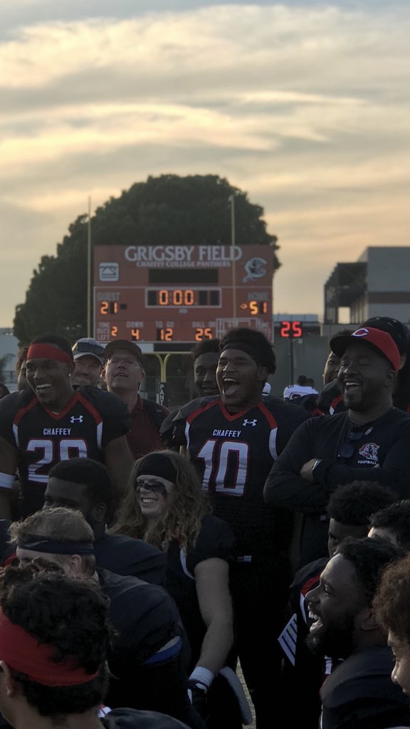 coachjasonb247's tweet photo. Chaffey College are your 2018 champions🏆🏆. We inspire those that want to be great, Coach those that have the heart and win with those that are willing to do what others won’t💪🏾. #PreparationIsSeparation #CoachThemUp #ItsAMindSet #ChaffeyCollege @JUCOFFrenzy @ChaffeyFootball https://t.co/ns7zGgtMVn