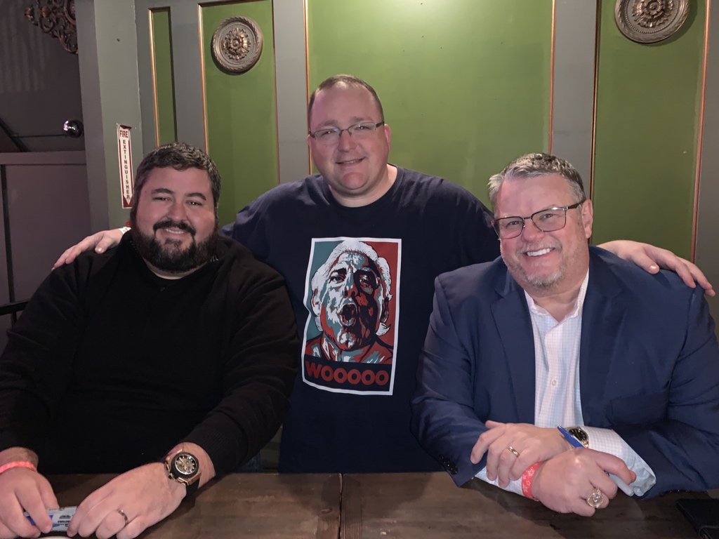_webjester's tweet photo. Second year, another home run for @HeyHeyItsConrad and @bruceprichard! Great show, loved Jerry Brisco and Lillian Garcia as surprise guests! Shout out to @dgsilva1975 for this great picture! https://t.co/0MbnLC5wMR