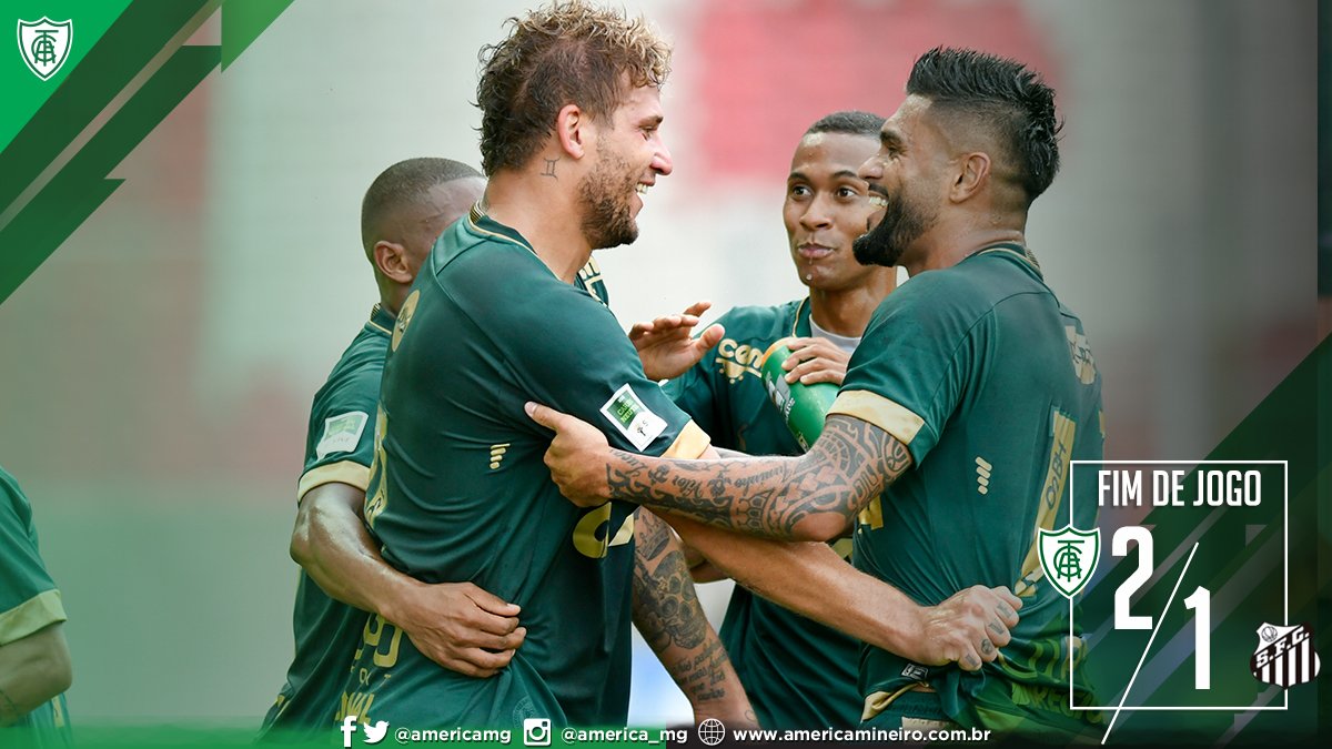AmericaFC1912's tweet photo. DEU NÓS, P%$&amp;¨! 💚🐰

Dentro de casa, o #Coelhão faz 2 a 1 diante do @SantosFC e mostra que a luta não vai acabar!
#PraCimaDelesCoelho #AFCxSAN https://t.co/FE4NiNLLsr