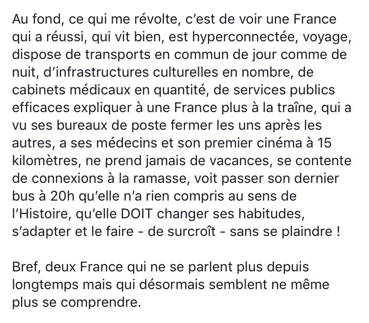 Aminelkhatmi's tweet photo. Quelques lignes à l’attention des gros malins qui se croient autorisés à insulter ceux qui ont manifesté hier. Ils représentent autant la France que vous. Ils sont la France des gens. Et personne n’est autorisé à leur faire la morale. #giletsjaunes https://t.co/kOOfjySgd3
