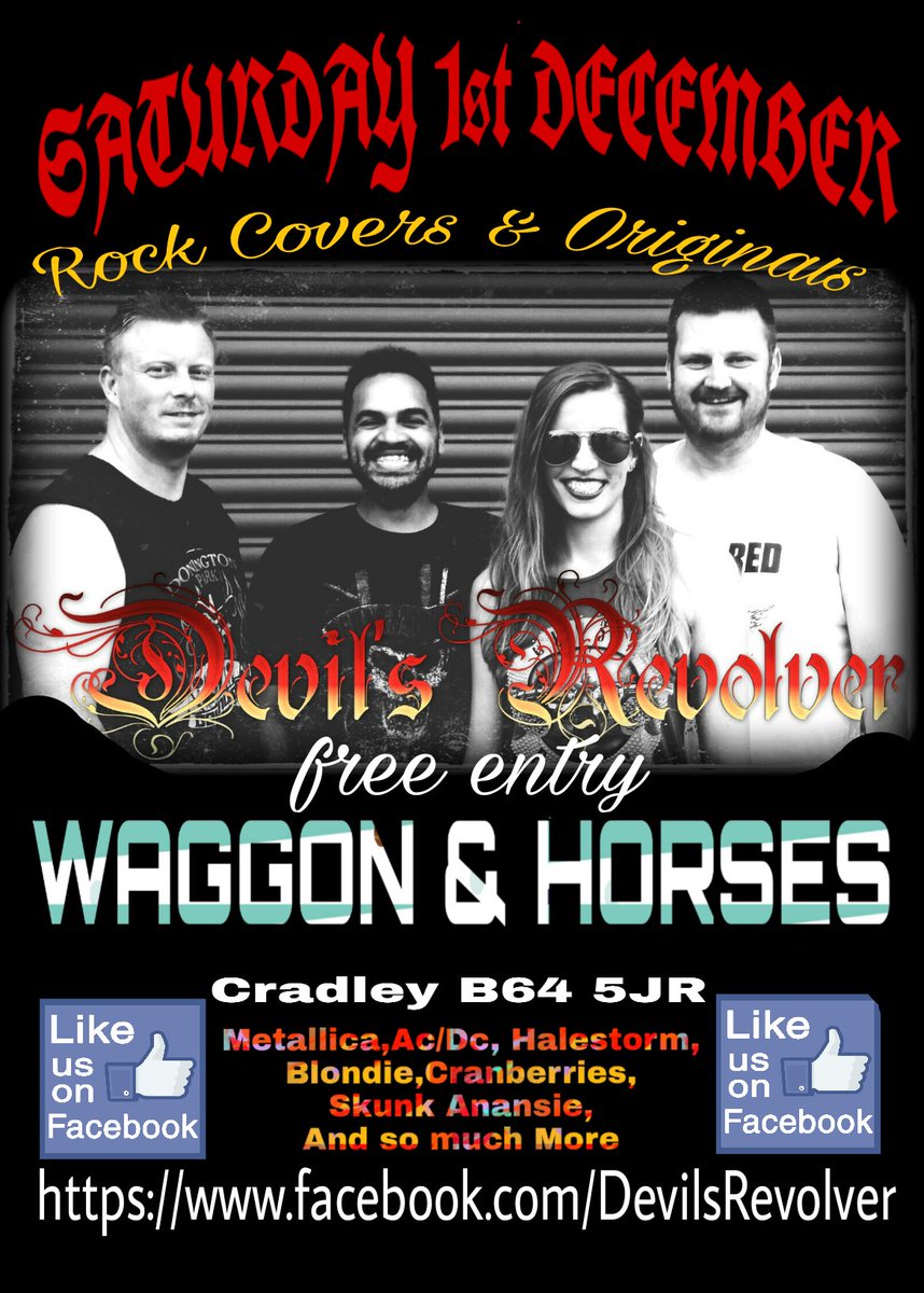 DevilRevolver's tweet image. Our Rock Covers show Satuday 1st December in Cradley