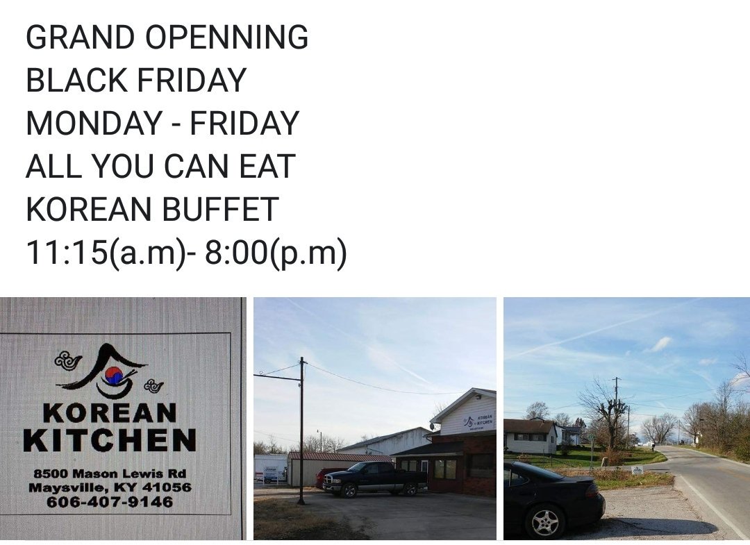 gravesclay's tweet photo. Maysville will soon have a Korean restaurant.
#funFactsWithClay https://t.co/78vJNRUGAS