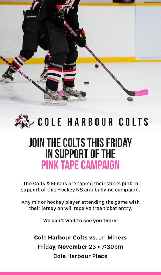 RaechelleLeah's tweet image. #PinkTapeCampaign #KickoffFriday #HockeyNs #StopBullying #ChooseKindness💕