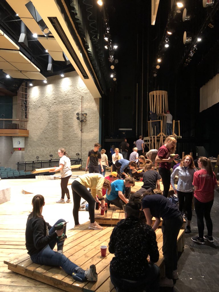 MgshStage's tweet photo. The time has come to say goodbye to our beautiful set. Thank you to our set designer, tech director, build crew, and all others who helped build it! #TreeGapNewHampshire #SetStrike #TuckEverlastingMGSH https://t.co/bD6C1bCTVc