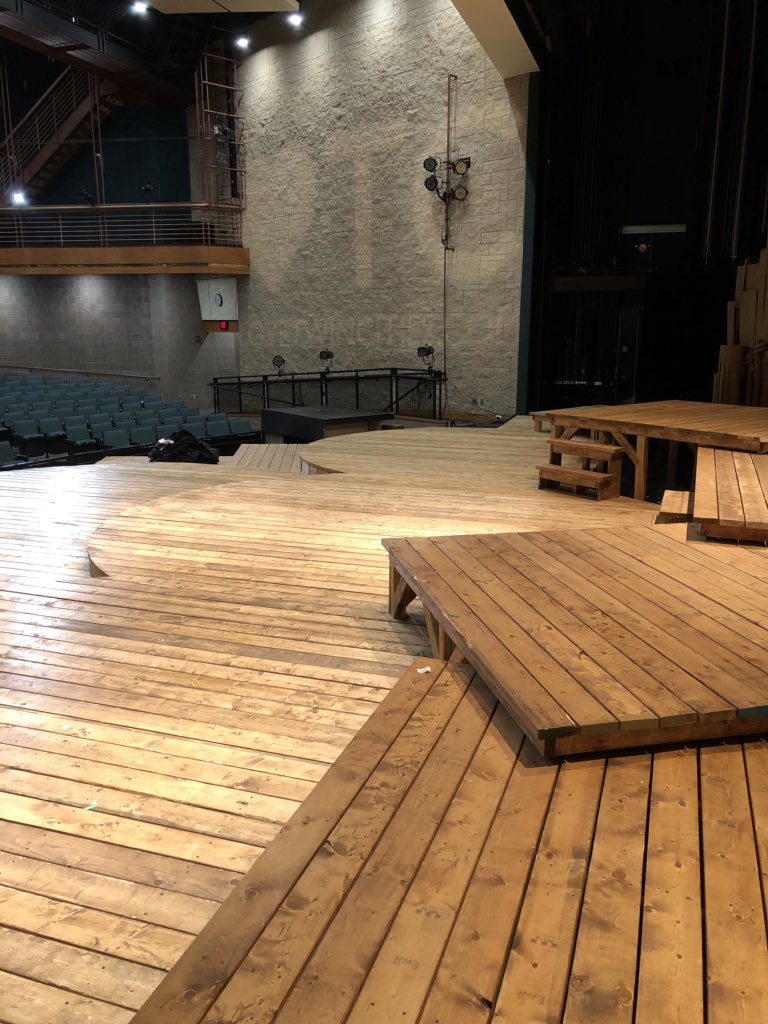 MgshStage's tweet photo. The time has come to say goodbye to our beautiful set. Thank you to our set designer, tech director, build crew, and all others who helped build it! #TreeGapNewHampshire #SetStrike #TuckEverlastingMGSH https://t.co/bD6C1bCTVc