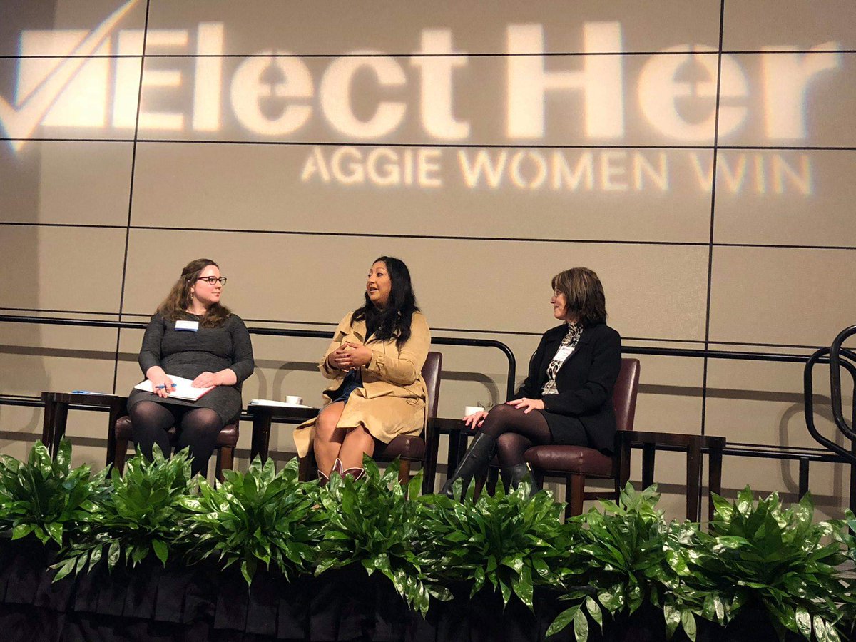 Today, I had the honor to be on a panel with former state representative <a href="/dianaarevalo/">Diana Arevalo</a> at the Aggie Women Win Conference hosted by Elect Her at <a href="/TAMU/">Texas A&M University</a> today. I'm glad to see so many young women preparing themselves to lead tomorrow! #WomenWin