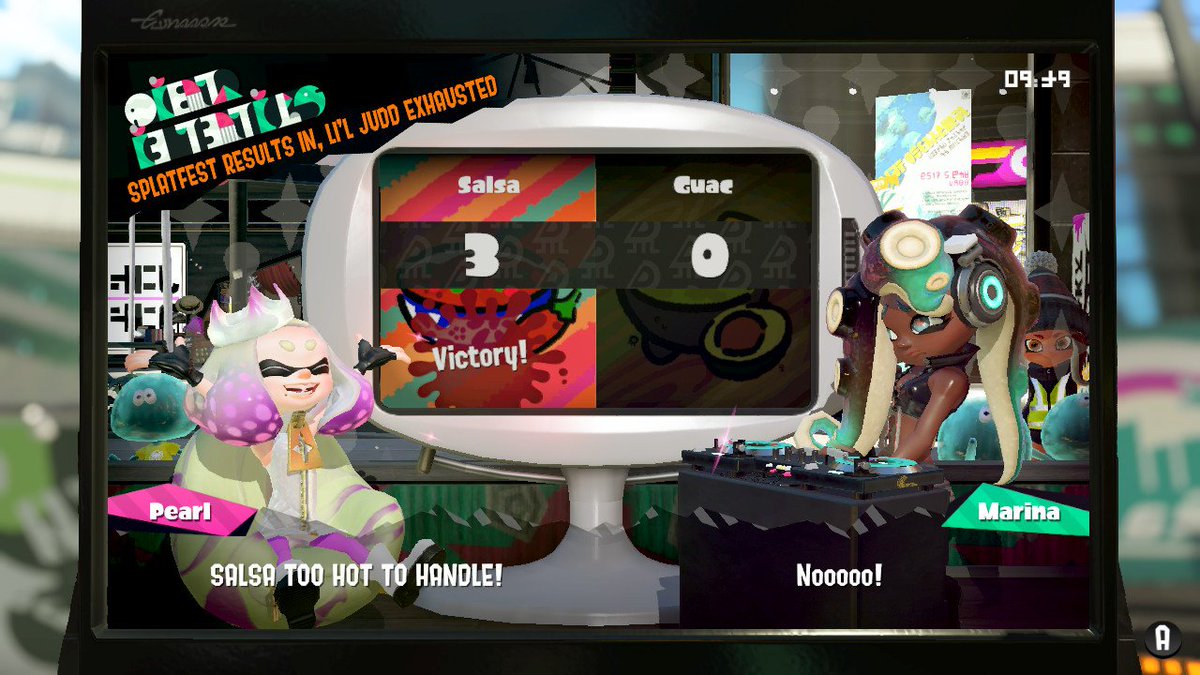 VoidfulChimera's tweet photo. And of course, the results of this #Splatest !! #Splatoon2 #NintendoSwitch #TeamSalsa ;] https://t.co/C1BZXfEvgi