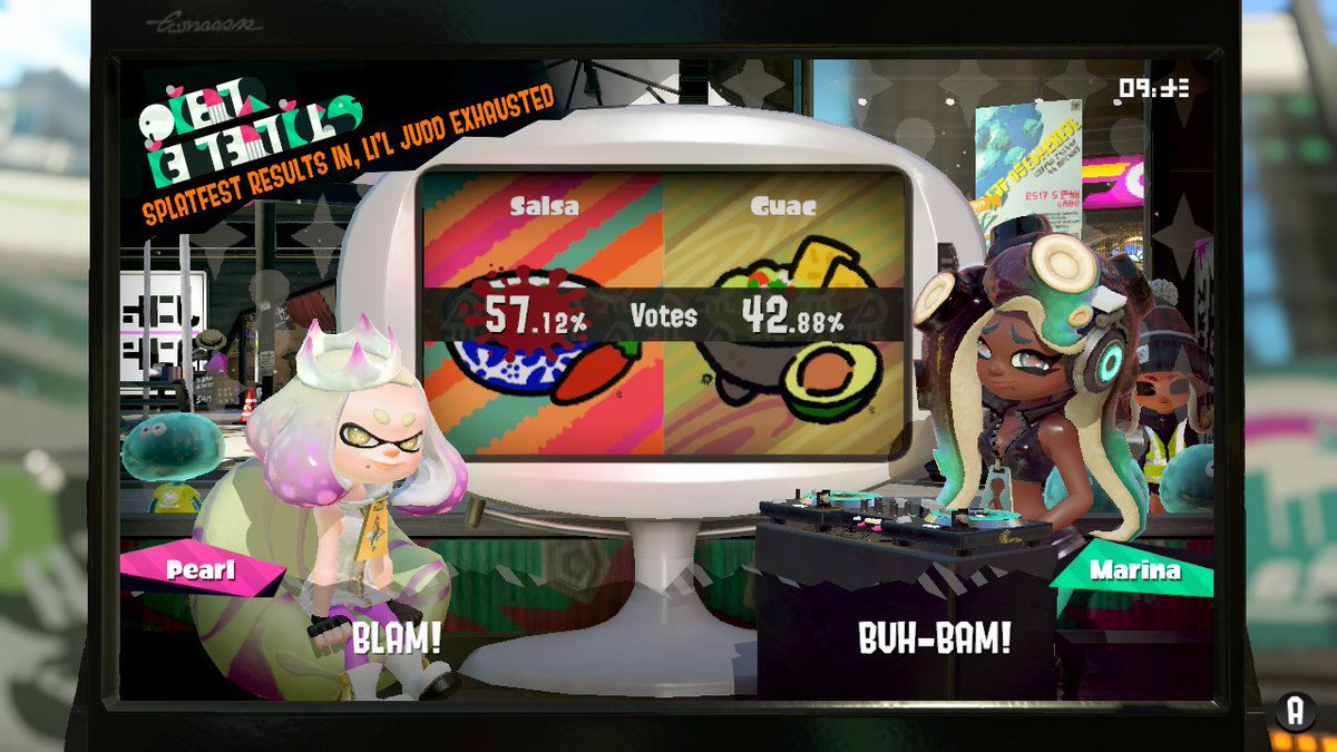 VoidfulChimera's tweet photo. And of course, the results of this #Splatest !! #Splatoon2 #NintendoSwitch #TeamSalsa ;] https://t.co/C1BZXfEvgi