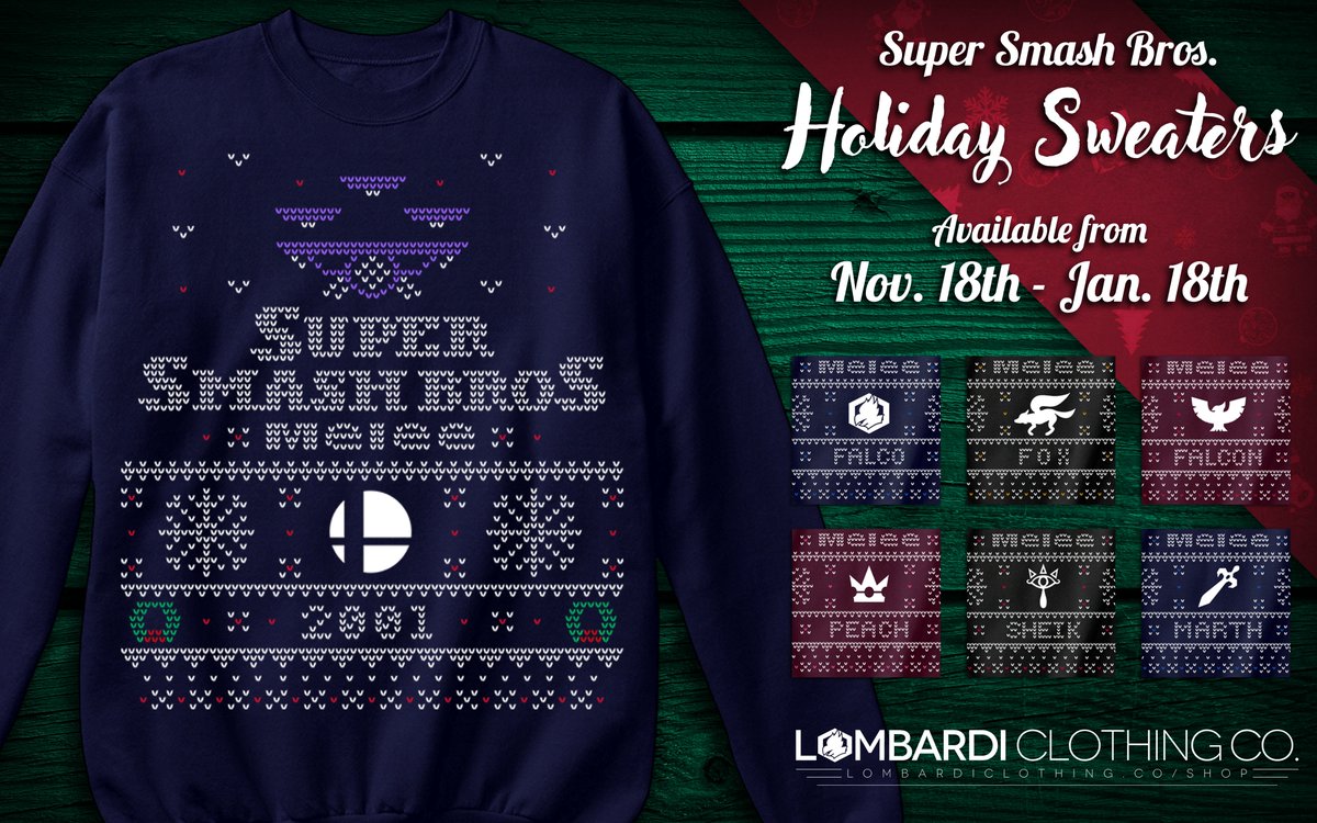 LCC_Smash's tweet photo. Holiday sweaters are back and available till January 18th! Only for sale once a year so don't miss out! 🎄 https://t.co/EQgTKS2i1F  🎄 https://t.co/tl0J9rhgMA