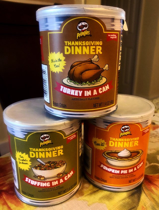 I have a spare set, so what the hey. FOLLOW ME &amp; RT for a chance to win the rare Pringles Thanksgiving Dinner kit! Winner will be selected TOMORROW 11/19 at 2PM and then I'll mail it out same day. United States only!
