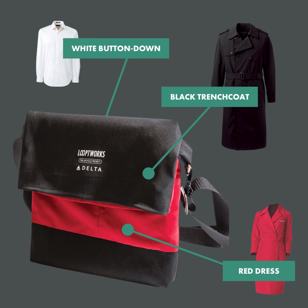 MarshaCollier's tweet photo. Own a Piece of @Delta History: 

✈️ Limited edition upcycled items made from iconic uniforms on sale now

#travel #Recycle ♻️ #TheUpcycleProject 
https://t.co/b23C2aDbaH https://t.co/eP2MAHdNXC