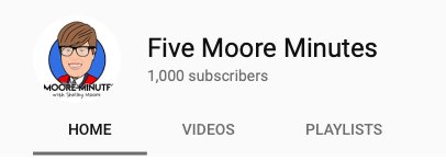 We hit the big 1000 in subscribers The Five Moore Minutes Podcast! Thank so much to everyone listening! Check out itunes.apple.com/ca/podcast/the…