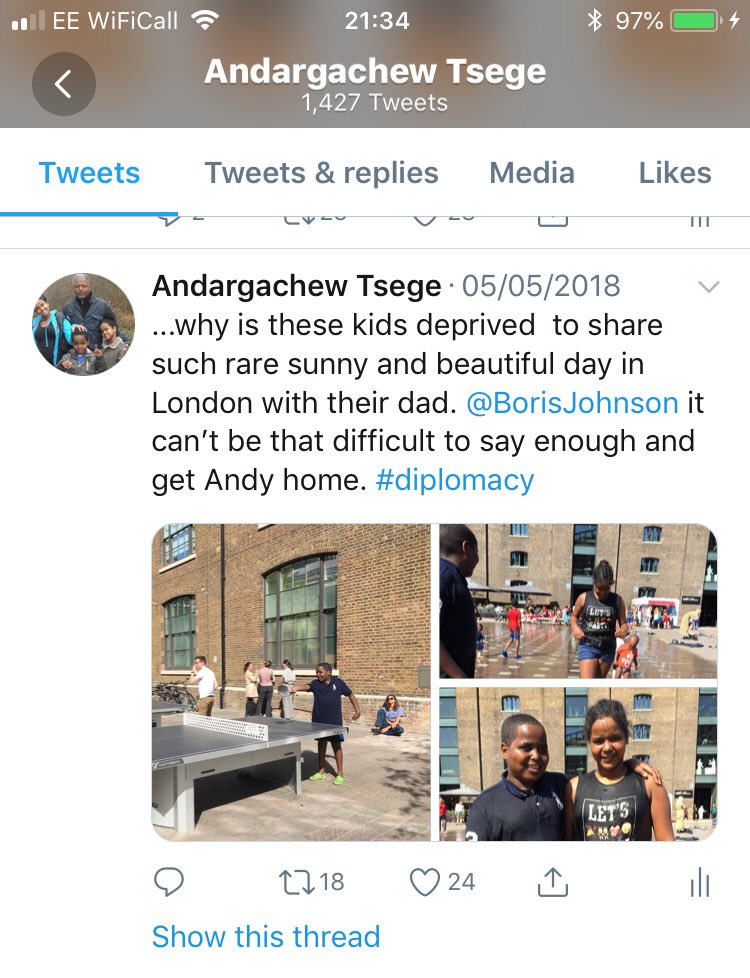 Andargachew Tsege (@freeandargachew) on Twitter photo Beautiful to watch Andy enjoying table tennis with kids. Only 7 months ago,we didn’t know if we will ever get a chance to play with Andy.
So you know - Andy worked for his wins; he was surprised he had to work for it 😂 go kids!
Thanks <a href="/PMEthiopia/">Office of the Prime Minister - Ethiopia</a> for reuniting a family #hope Beautiful to watch Andy enjoying table tennis with kids. Only 7 months ago,we didn’t know if we will ever get a chance to play with Andy.
So you know - Andy worked for his wins; he was surprised he had to work for it 😂 go kids!
Thanks <a href="/PMEthiopia/">Office of the Prime Minister - Ethiopia</a> for reuniting a family #hope