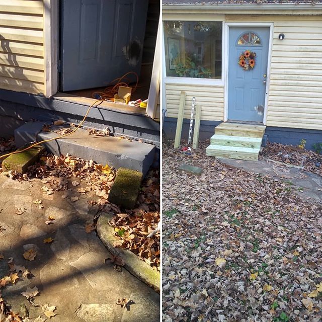 Some work with our neighborhood association. This front step was virtually unnavigable. Especially for the elder lady who lives here. 
Still need to install railing, concrete landing pad, and tie in the front walkway.
.
#carpentry #kirkwood # Atlanta #ga… ift.tt/2PB68kR