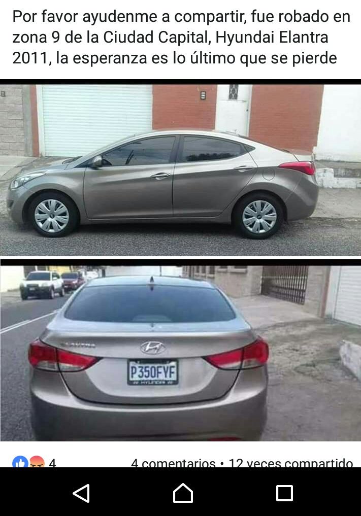 ralezana's tweet photo. Es el carro de un amigo, si pueden RT, gracias!! @amilcarmontejo @SantosDalia @PNCdeGuatemala @DTransitoPNC https://t.co/GRguhsVN4U
